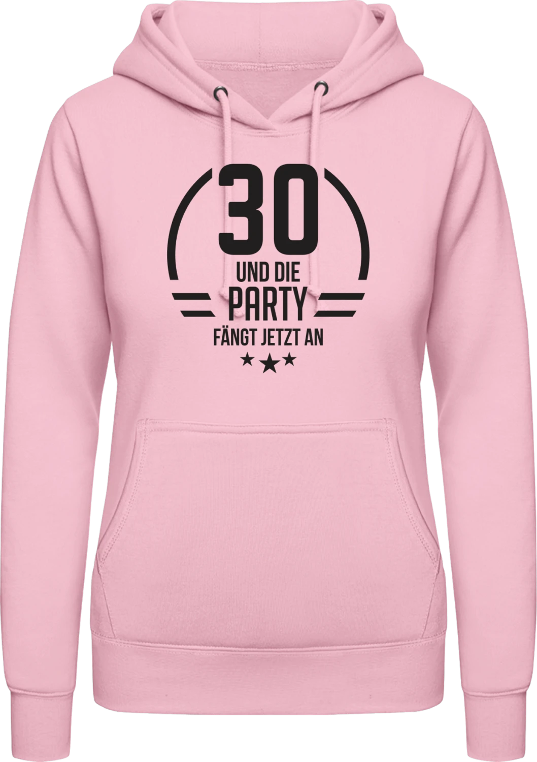 30 Und die Party geht jetzt los - Baby pink AWDis ladies hoodie - Front