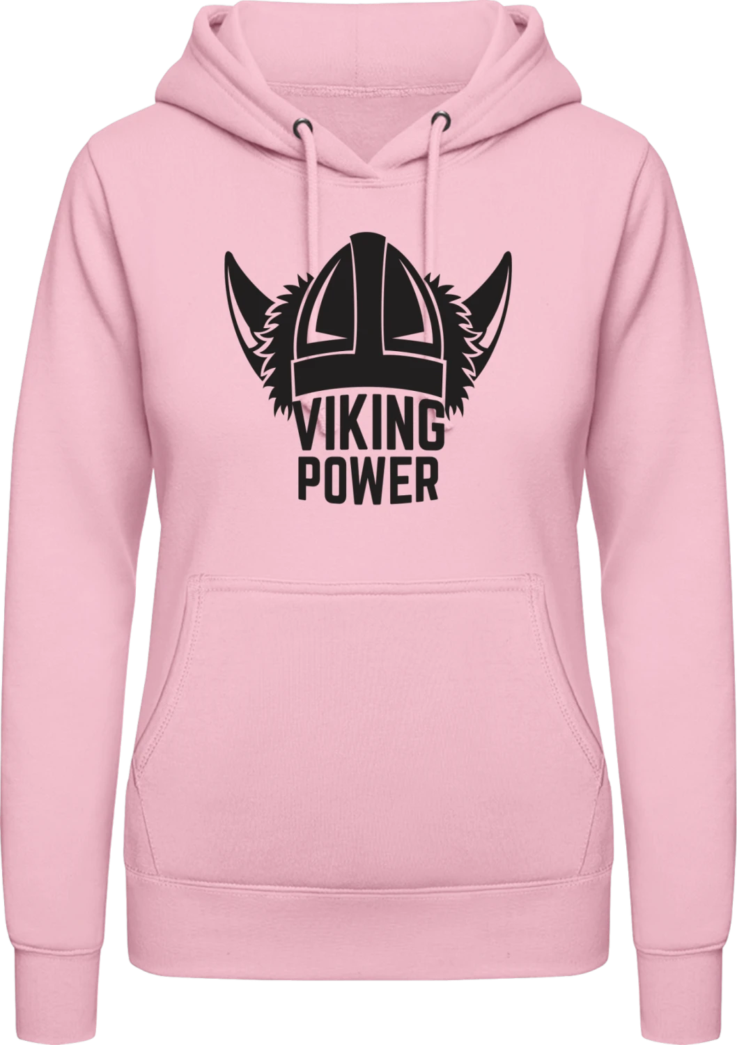 Viking Power - Baby pink AWDis ladies hoodie - Front