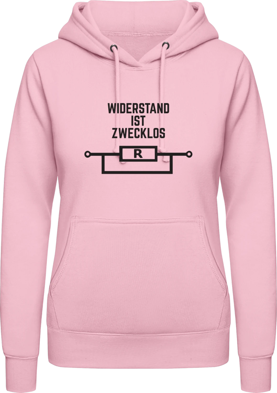 Widerstand ist zwecklos Fun - Baby pink AWDis ladies hoodie - Front