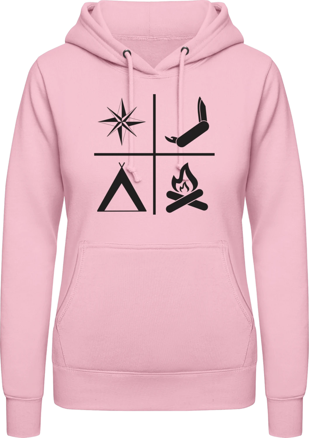 Pathfinder Tools - Baby pink AWDis ladies hoodie - Front