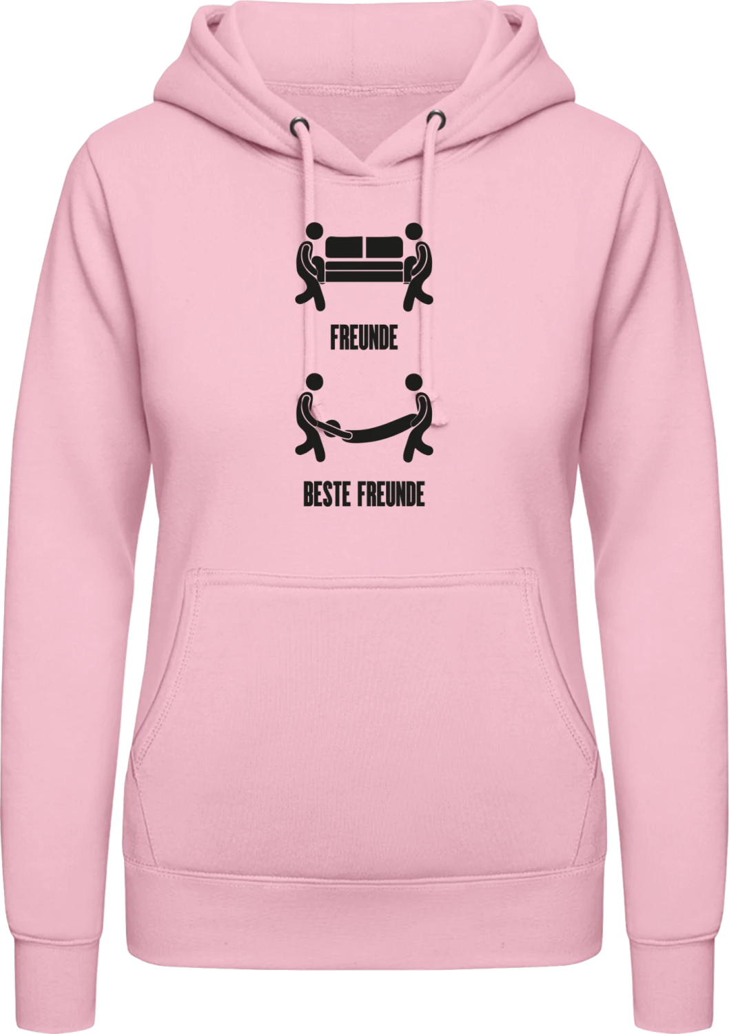 Freunde und besten Freunde - Baby pink AWDis ladies hoodie - Front