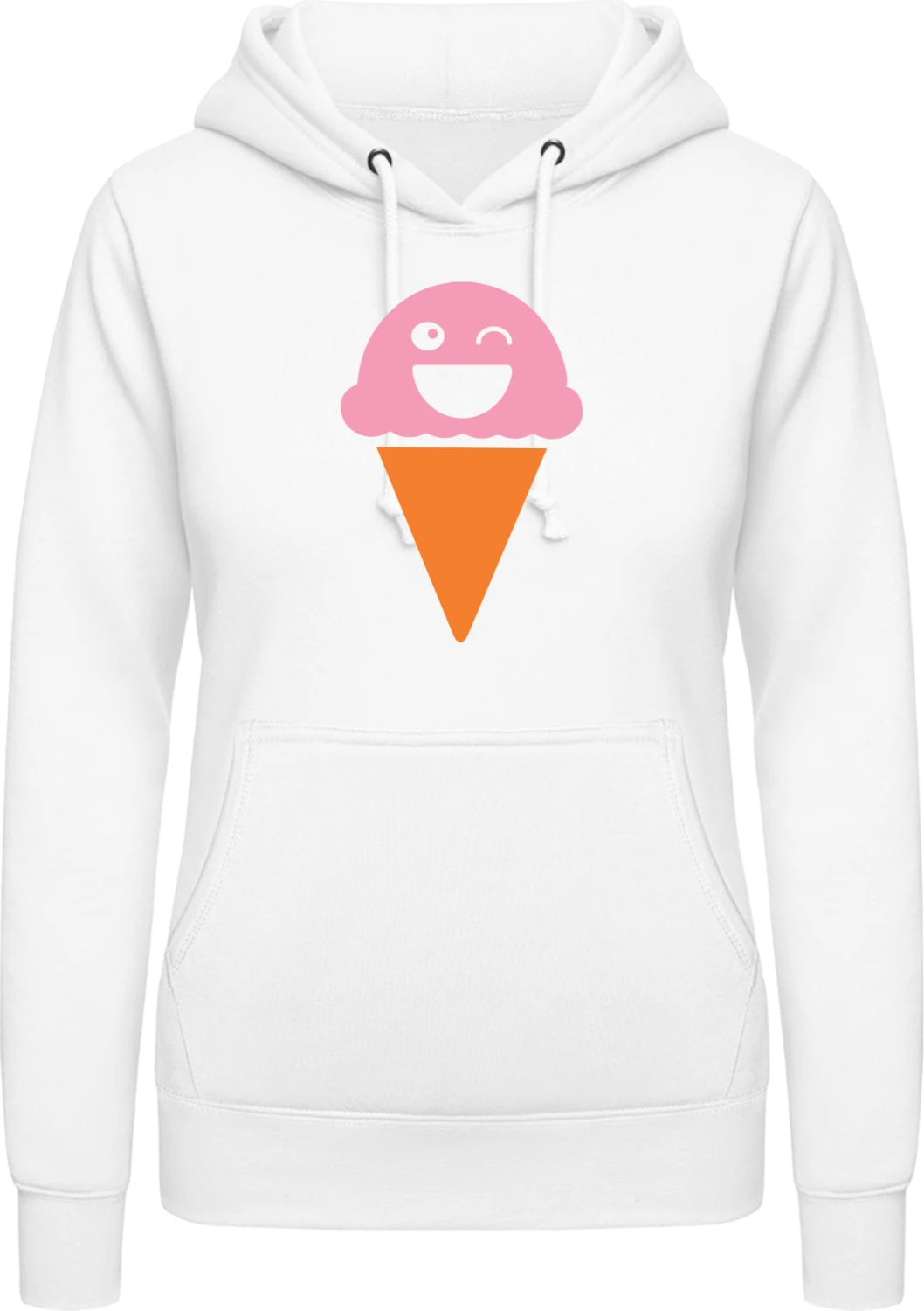 Ice Cream - Arctic white AWDis ladies hoodie - Front