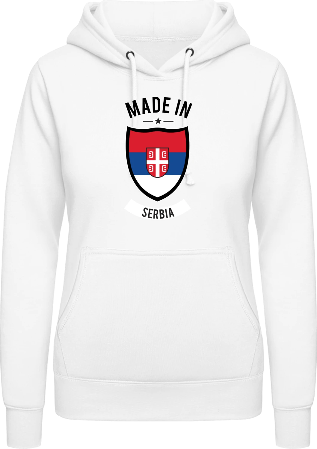 Made in Serbia - Arctic white AWDis ladies hoodie - Front