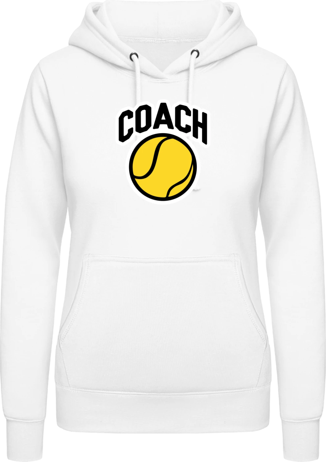 Tennis Coach Logo - Arctic white AWDis ladies hoodie - Front