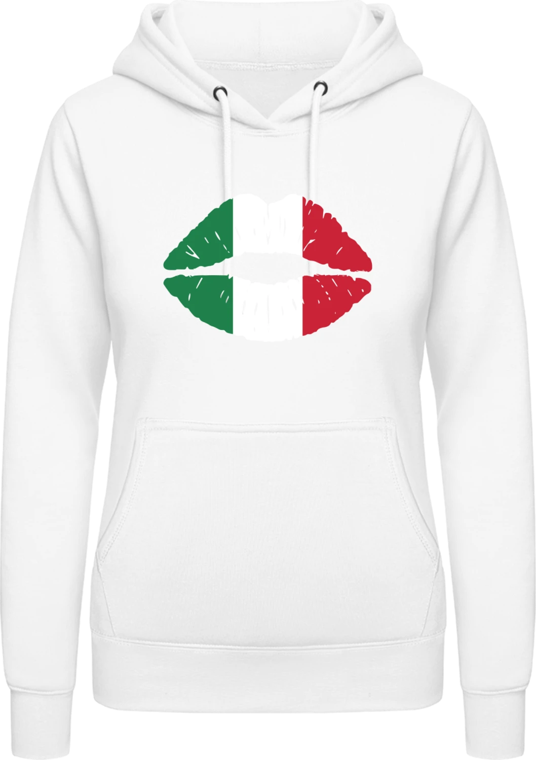 Italian Kiss - Arctic white AWDis ladies hoodie - Front