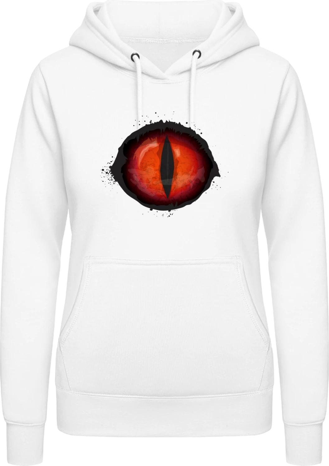 Scary Red Monster Eye - Arctic white AWDis ladies hoodie - Front