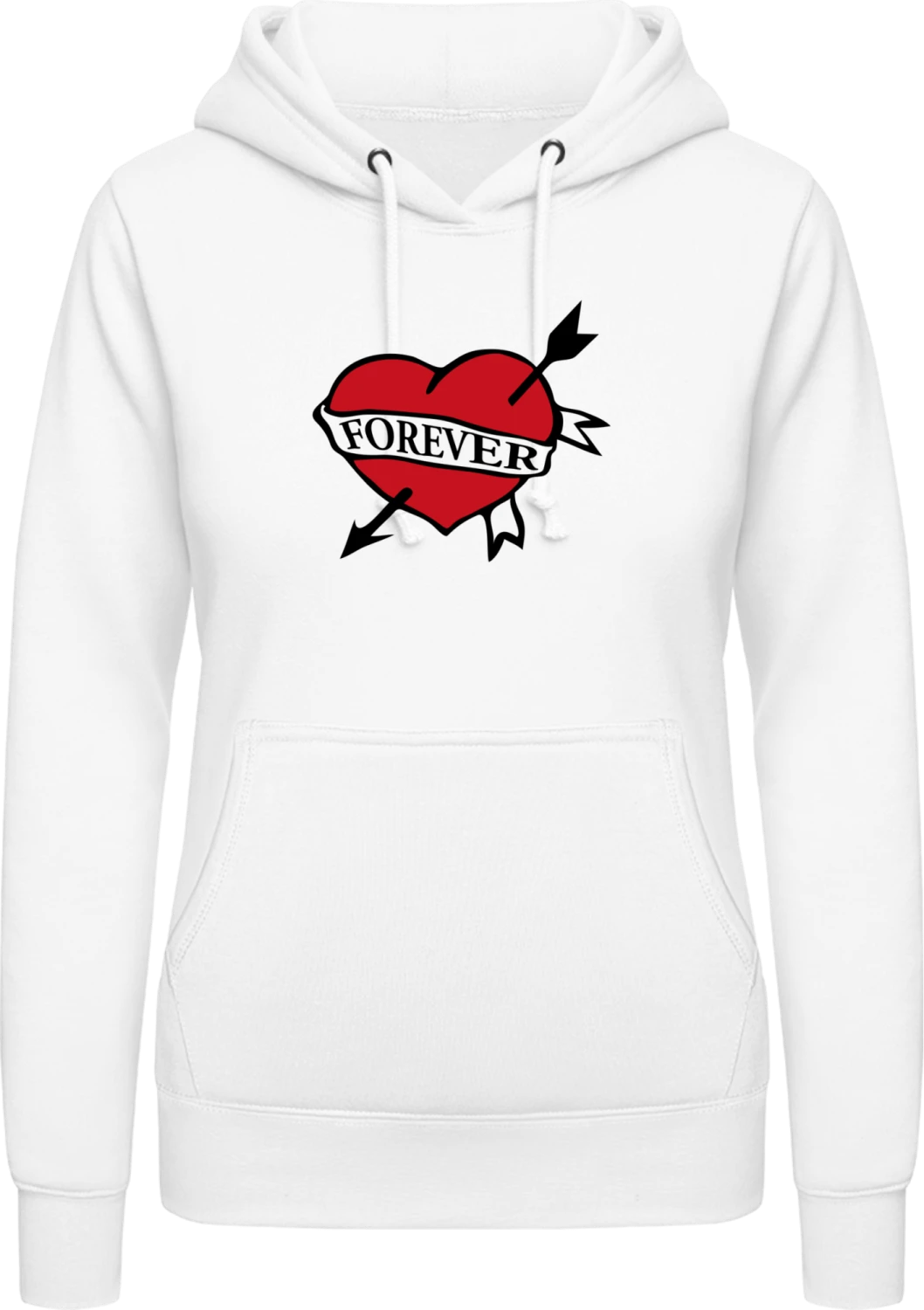 Forever Love - Arctic white AWDis ladies hoodie - Front