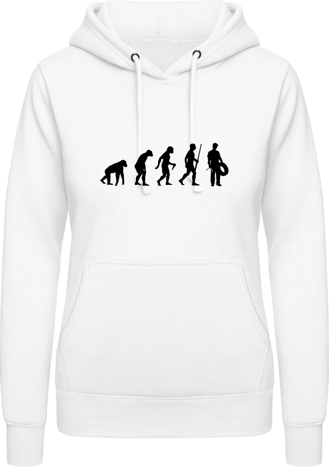 Auto Mechanic Evolution - Arctic white AWDis ladies hoodie - Front