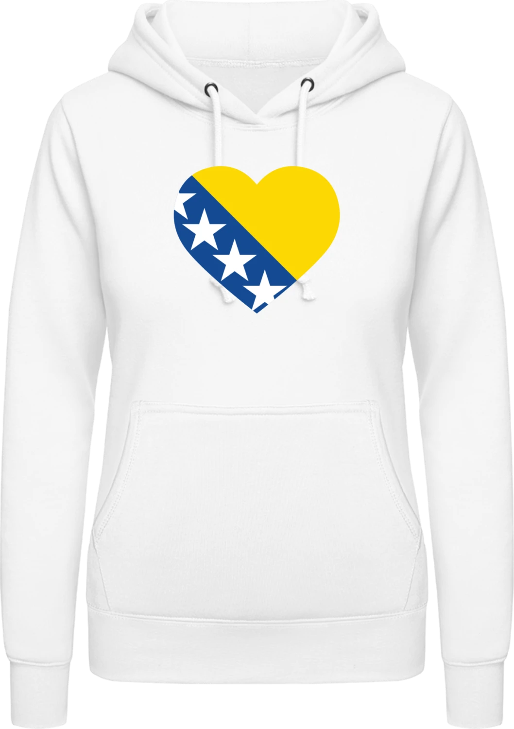 Bosnia Heart - Arctic white AWDis ladies hoodie - Front