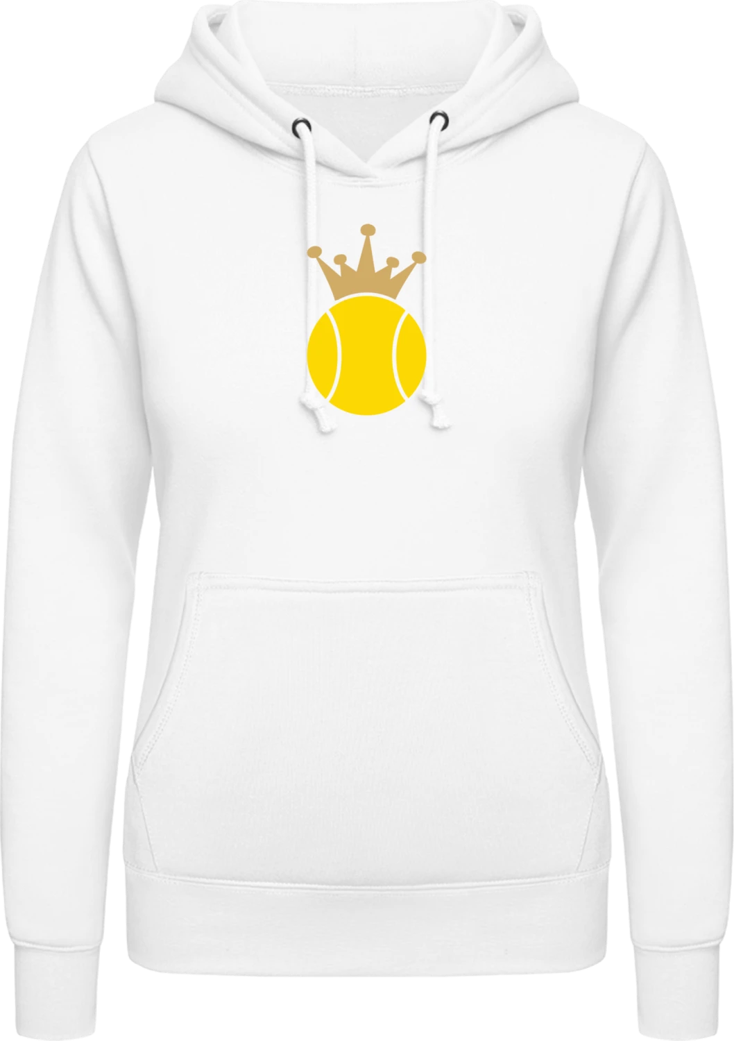 Tennis Ball And Crown - Arctic white AWDis ladies hoodie - Front