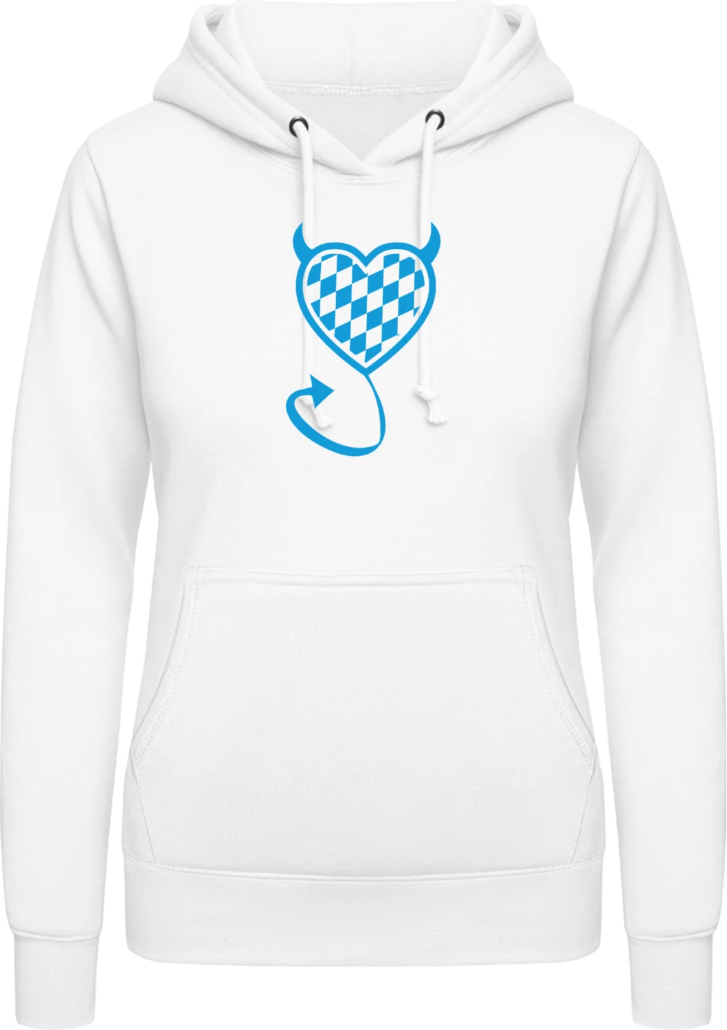 Bavarian Devil - Arctic white AWDis ladies hoodie - Front