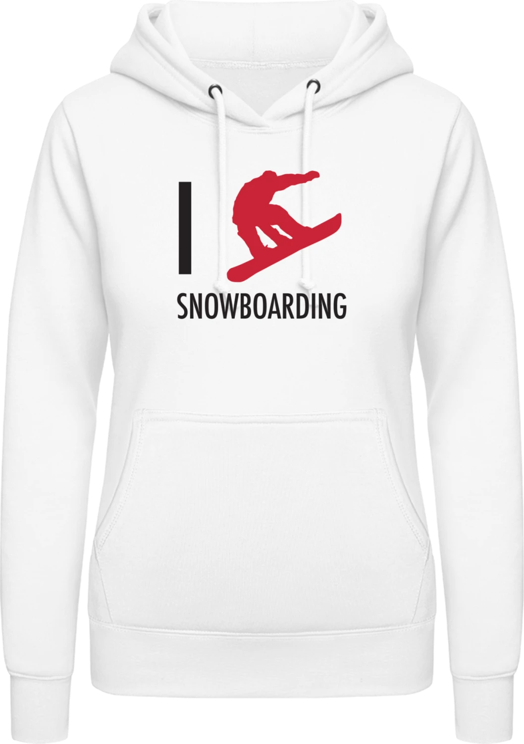 I Heart Snowboarding - Arctic white AWDis ladies hoodie - Front