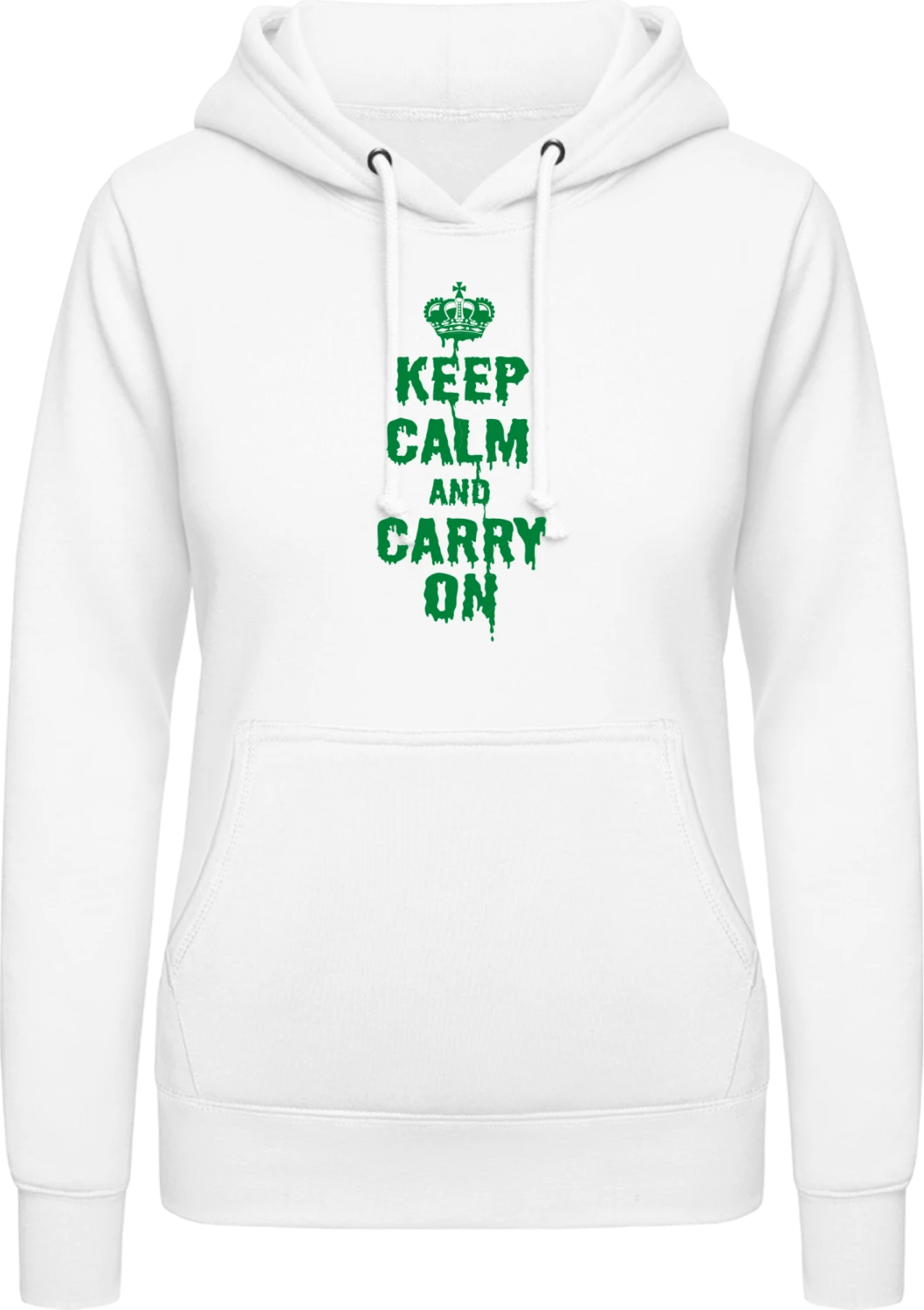 Keep Calm Carry On - Arctic white AWDis ladies hoodie - Front