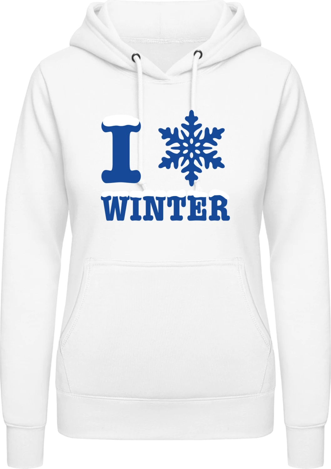 I Love Winter - Arctic white AWDis ladies hoodie - Front