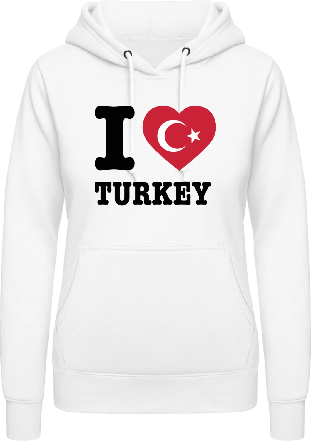 I Love Turkey - Arctic white AWDis ladies hoodie - Front