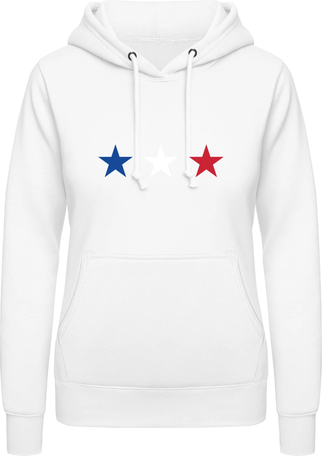 French Stars - Arctic white AWDis ladies hoodie - Front