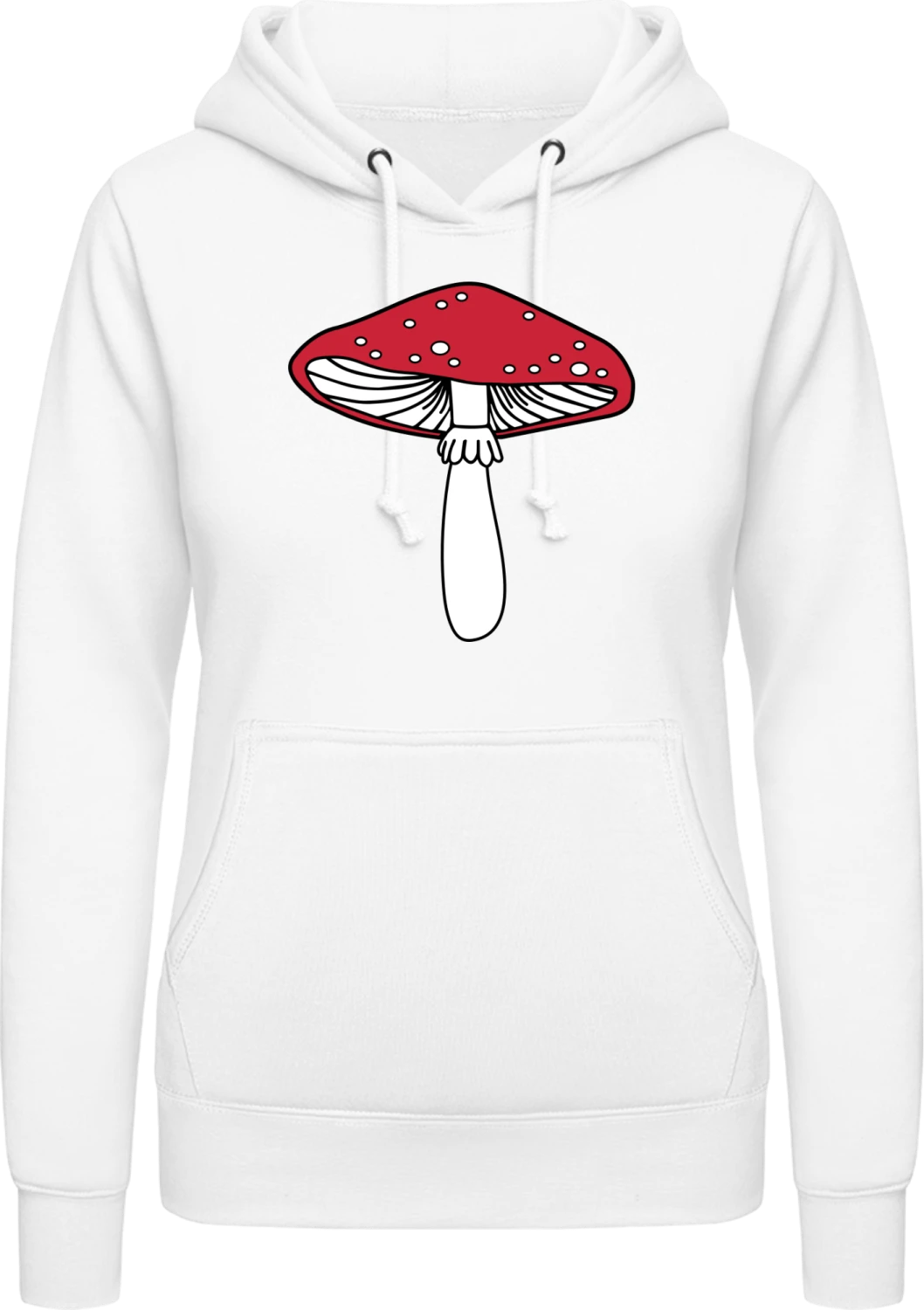 Red Mushroom - Arctic white AWDis ladies hoodie - Front