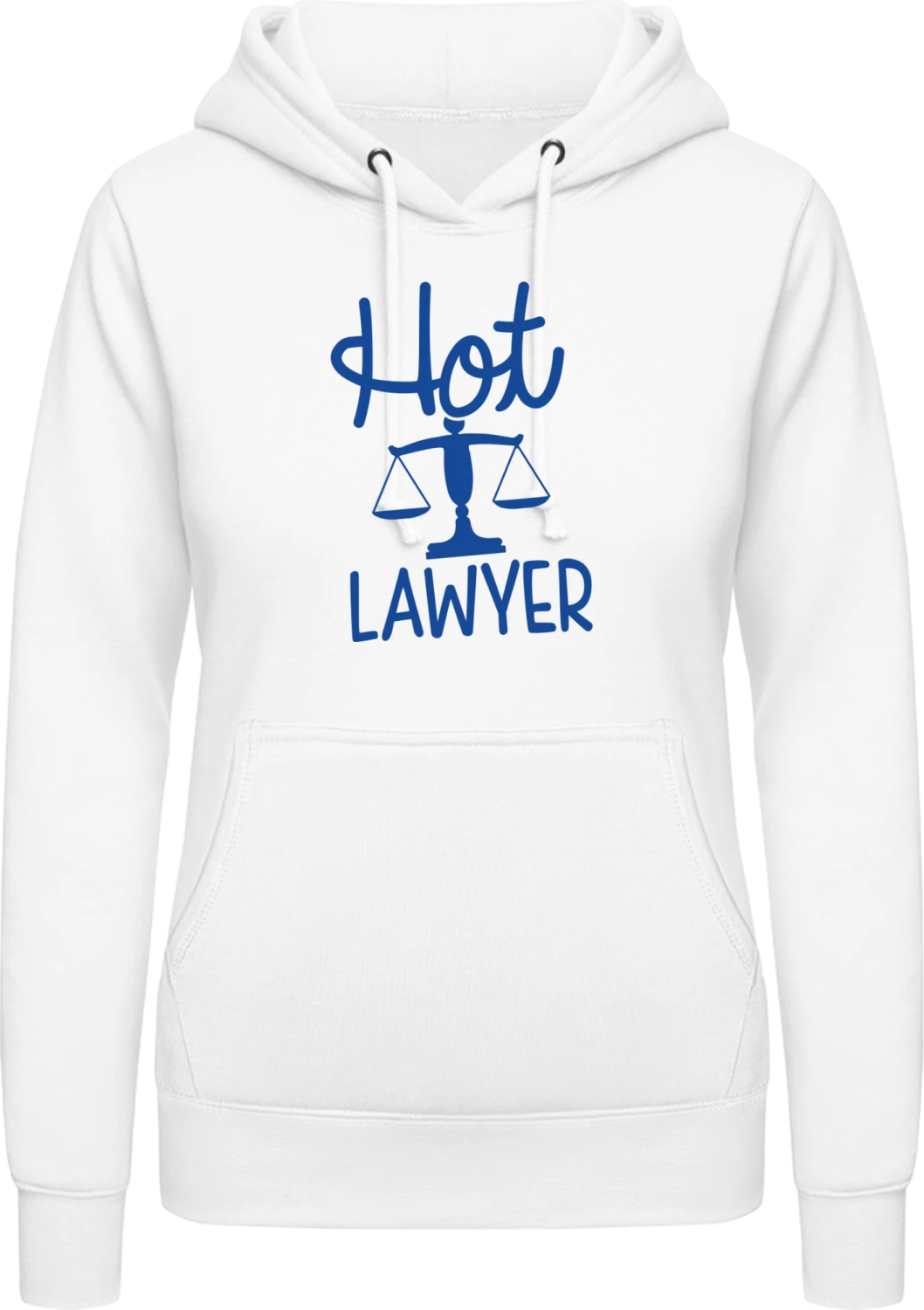 Hot Lawyer - Arctic white AWDis ladies hoodie - Front