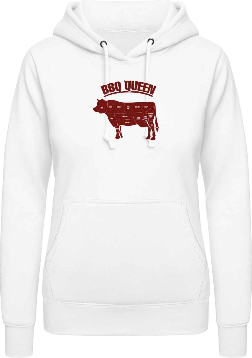 BBQ Queen - Arctic white AWDis ladies hoodie - Front