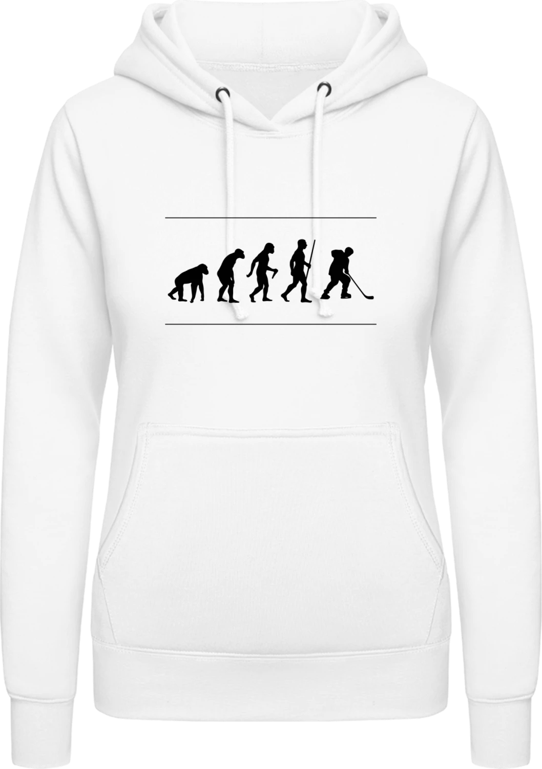 Funny Ice Hockey Evolution - Arctic white AWDis ladies hoodie - Front