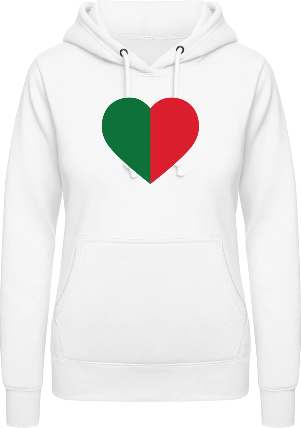 Portugal Heart - Arctic white AWDis ladies hoodie - Front