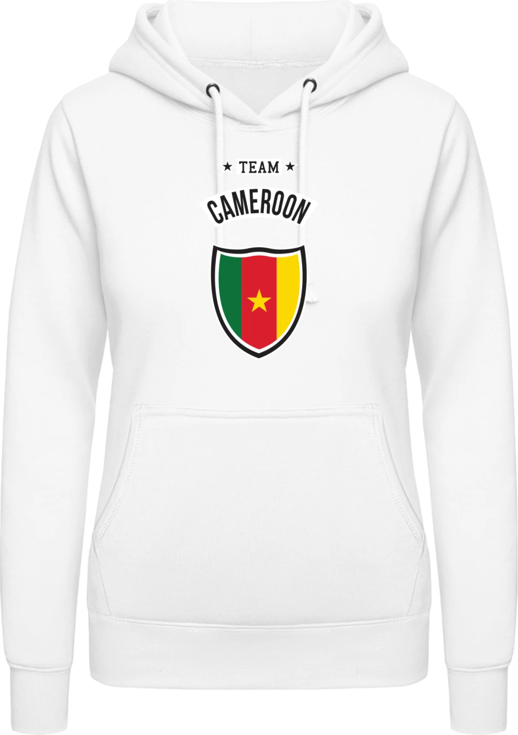 Team Cameroon - Arctic white AWDis ladies hoodie - Front