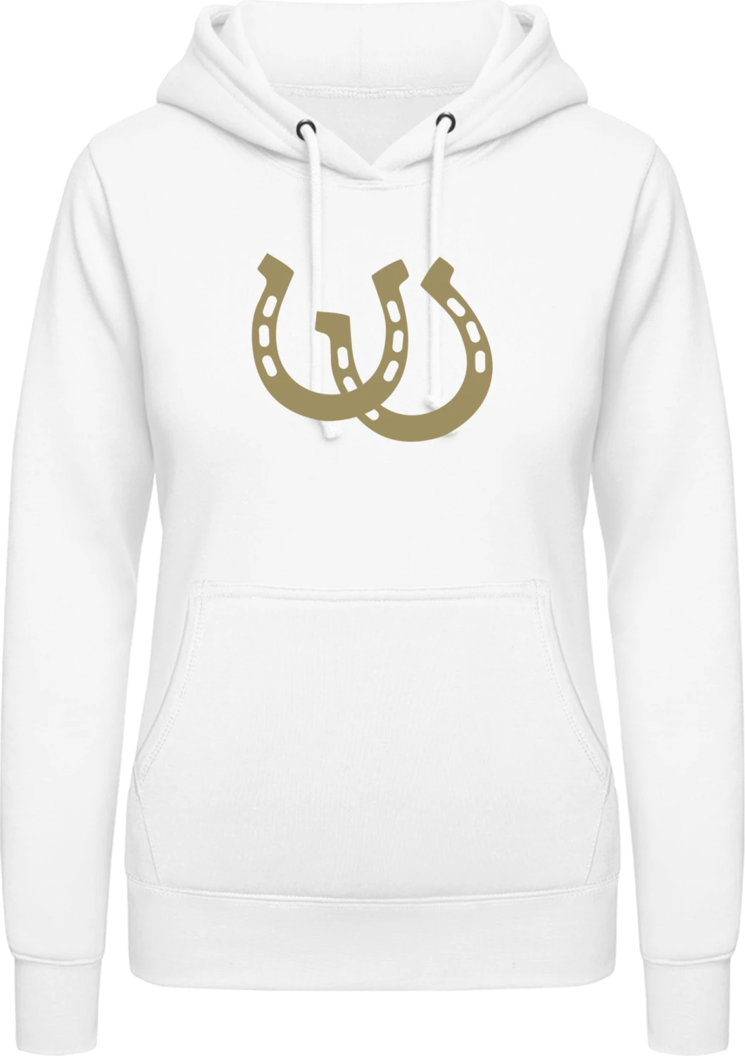 Horseshoes - Arctic white AWDis ladies hoodie - Front