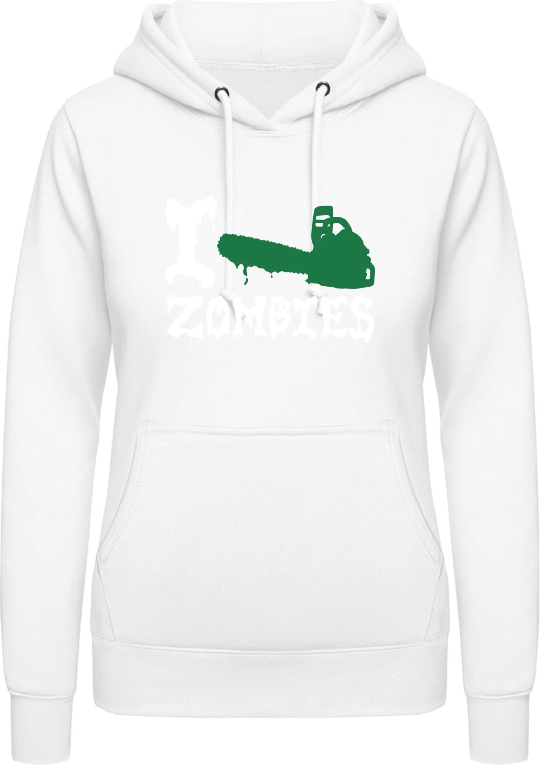 I Love Zombies - Arctic white AWDis ladies hoodie - Front