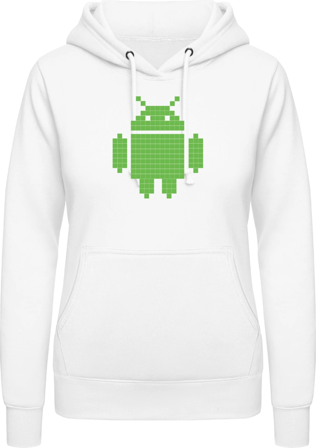 Android Robot - Arctic white AWDis ladies hoodie - Front