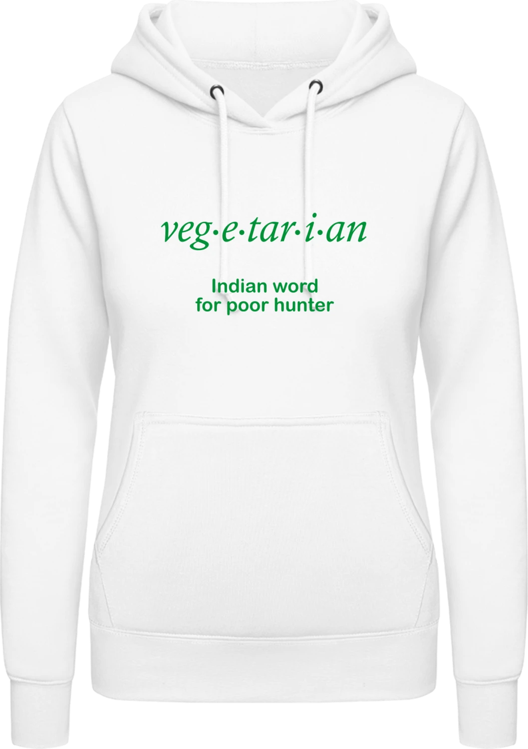 Vegetarier - Arctic white AWDis ladies hoodie - Front