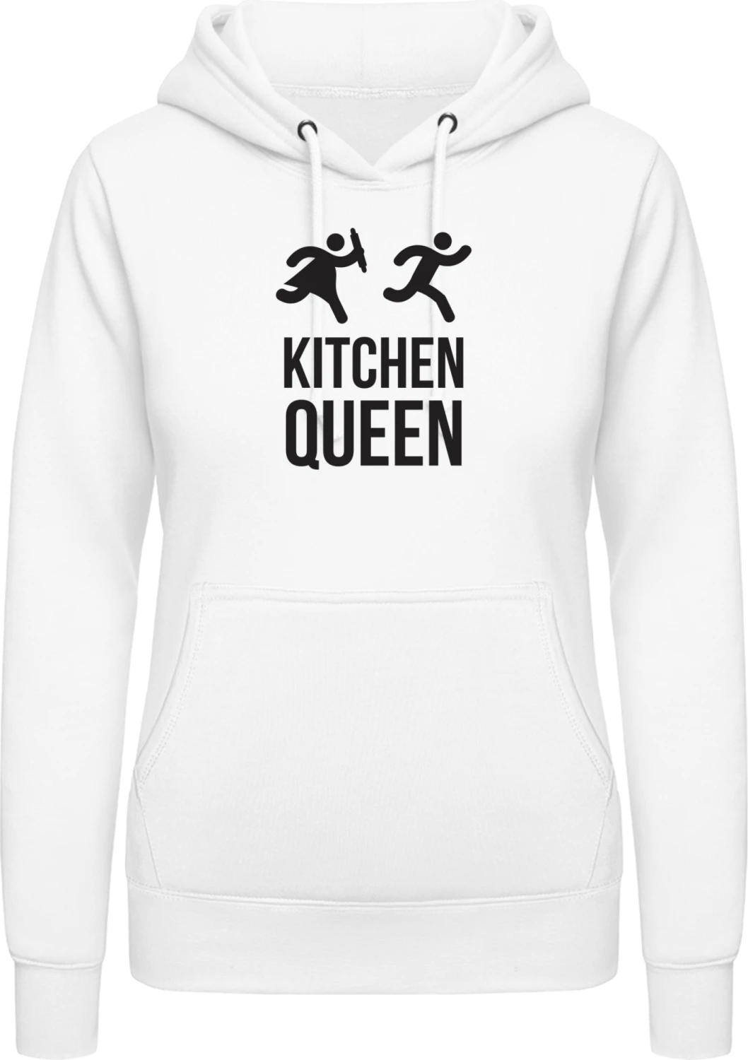 Kitchen Queen Pictogram - Arctic white AWDis ladies hoodie - Front