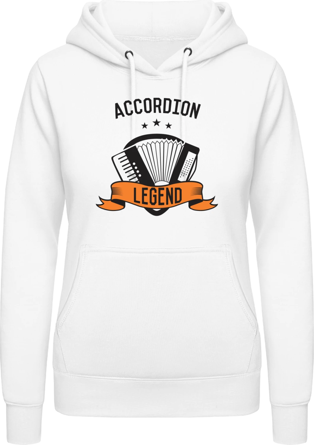 Accordion Legend - Arctic white AWDis ladies hoodie - Front