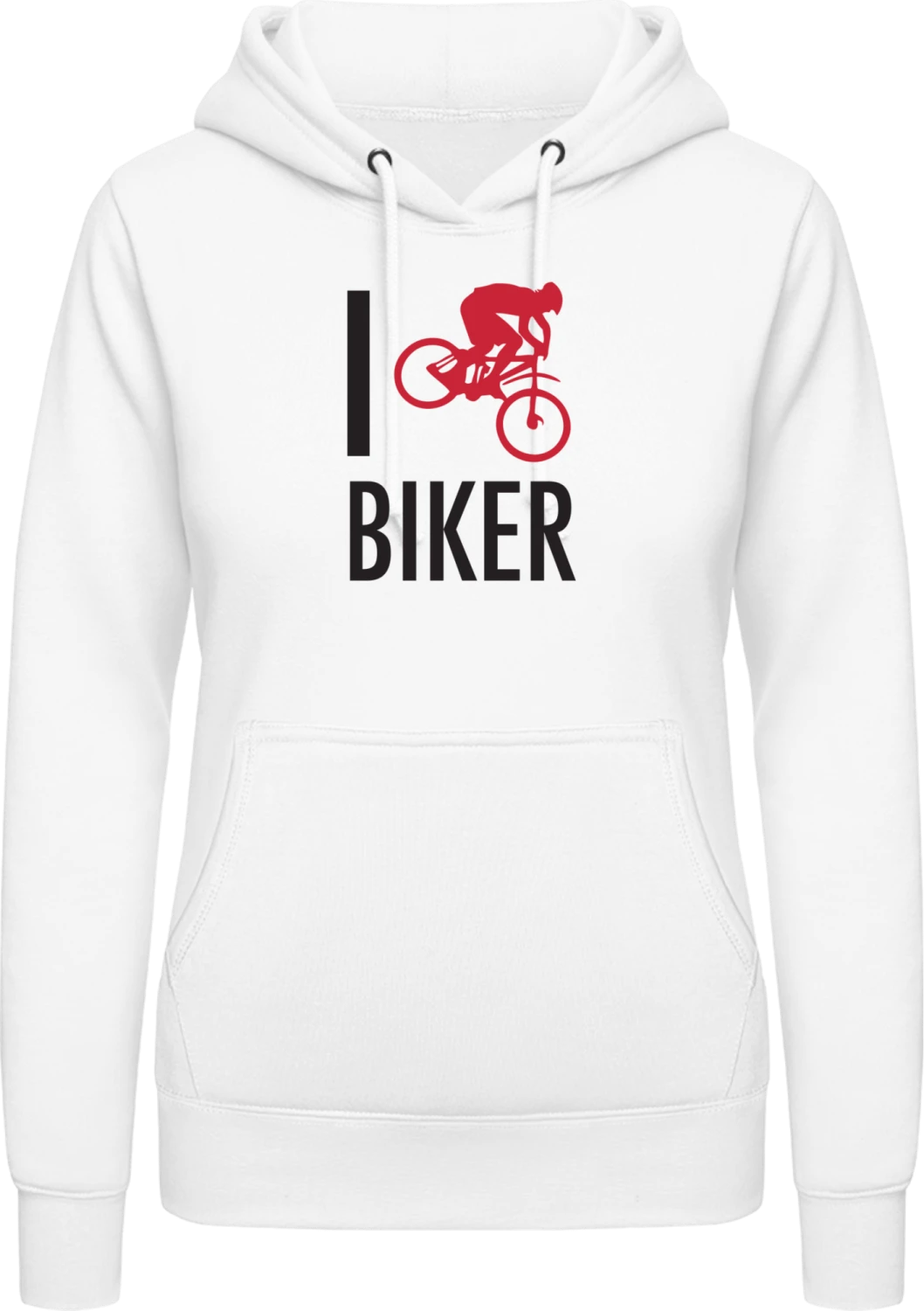 I Love Mountain Biker - Arctic white AWDis ladies hoodie - Front