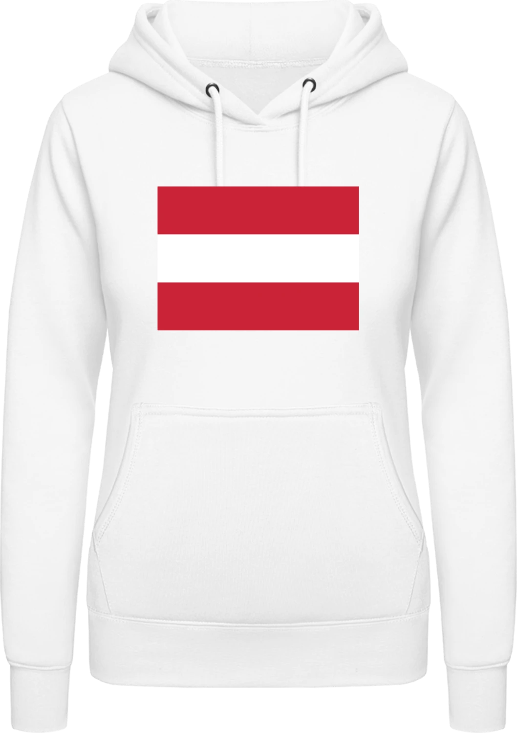 Austria Flag - Arctic white AWDis ladies hoodie - Front