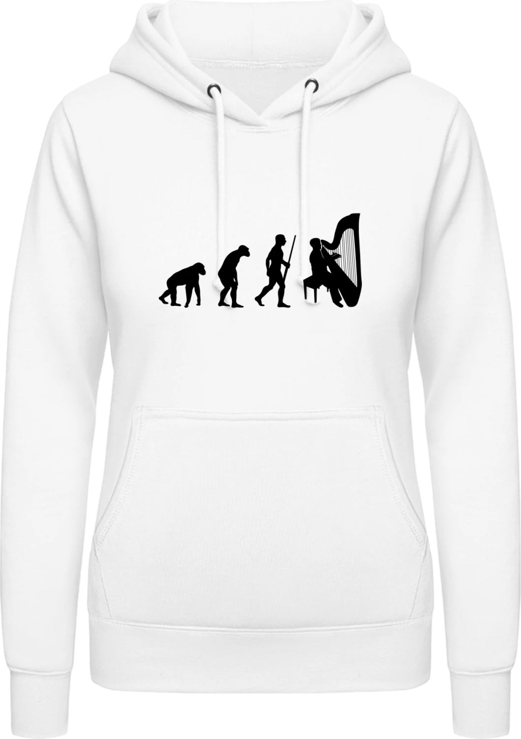 Harpist Evolution - Arctic white AWDis ladies hoodie - Front