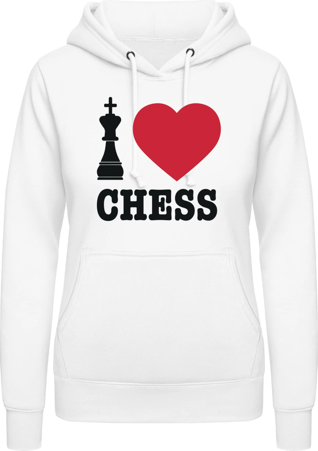 I Love Chess - Arctic white AWDis ladies hoodie - Front