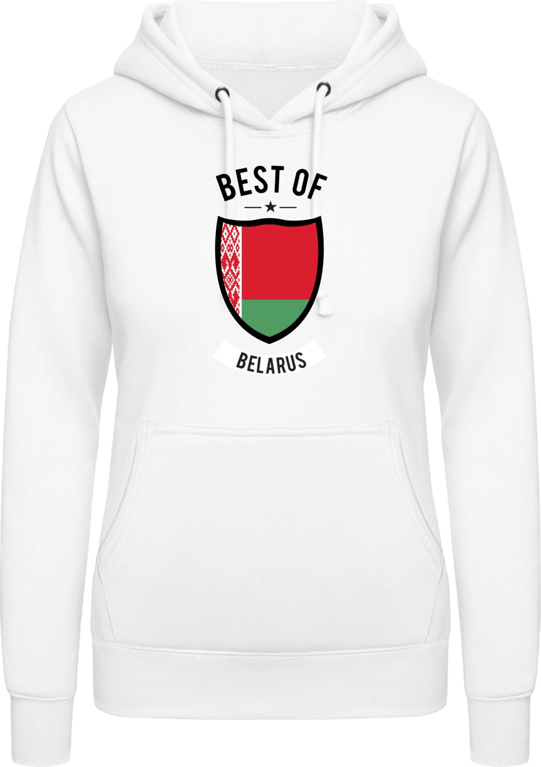 Best of Belarus - Arctic white AWDis ladies hoodie - Front