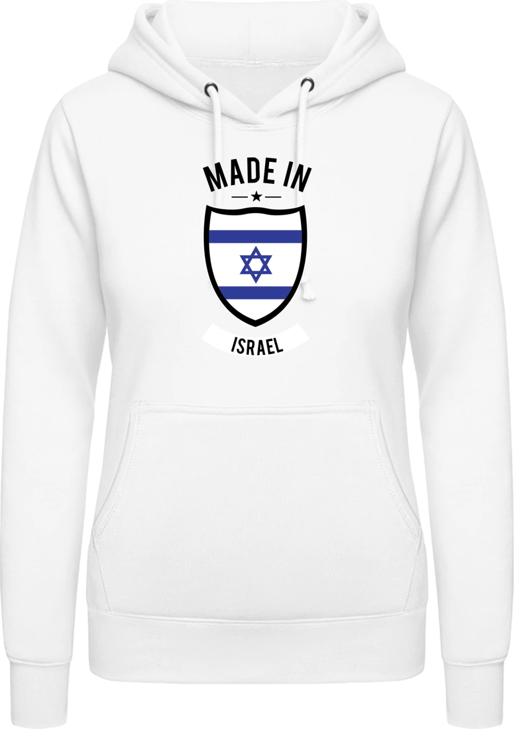 Made in Israel - Arctic white AWDis ladies hoodie - Front