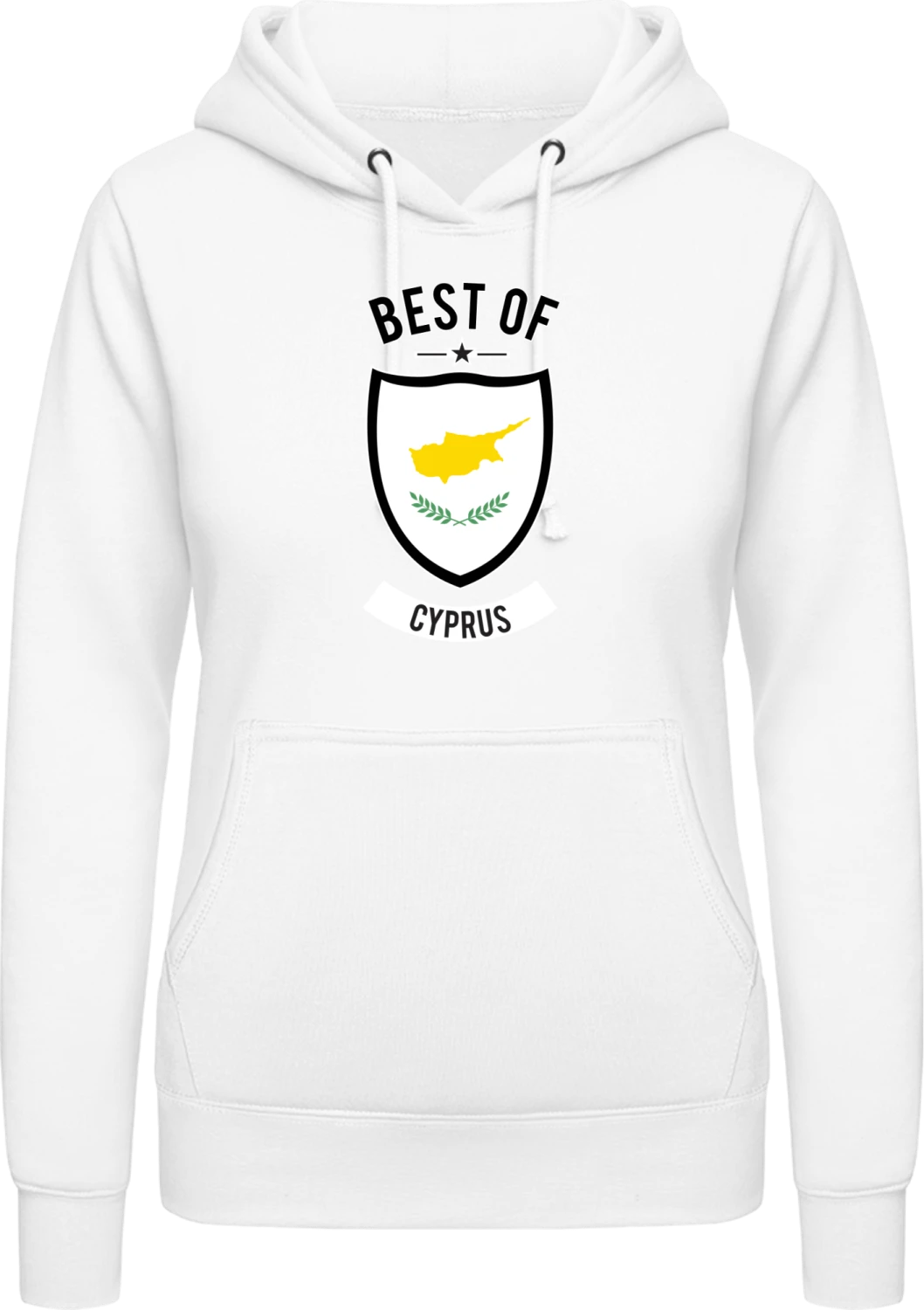 Best of Cyprus - Arctic white AWDis ladies hoodie - Front