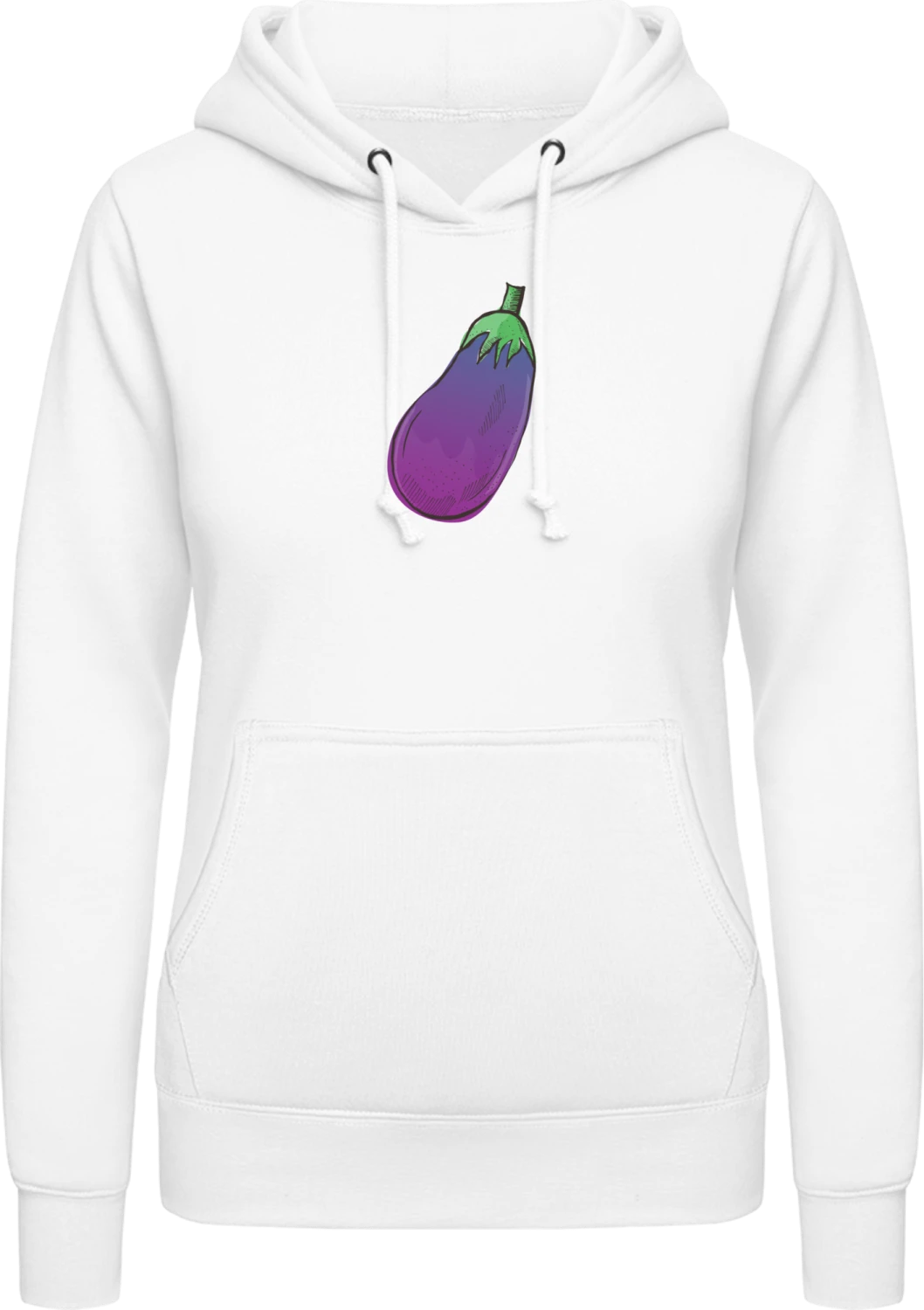 Eggplant - Arctic white AWDis ladies hoodie - Front