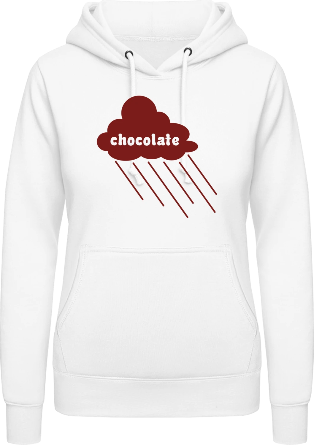 Chocolate Cloud - Arctic white AWDis ladies hoodie - Front