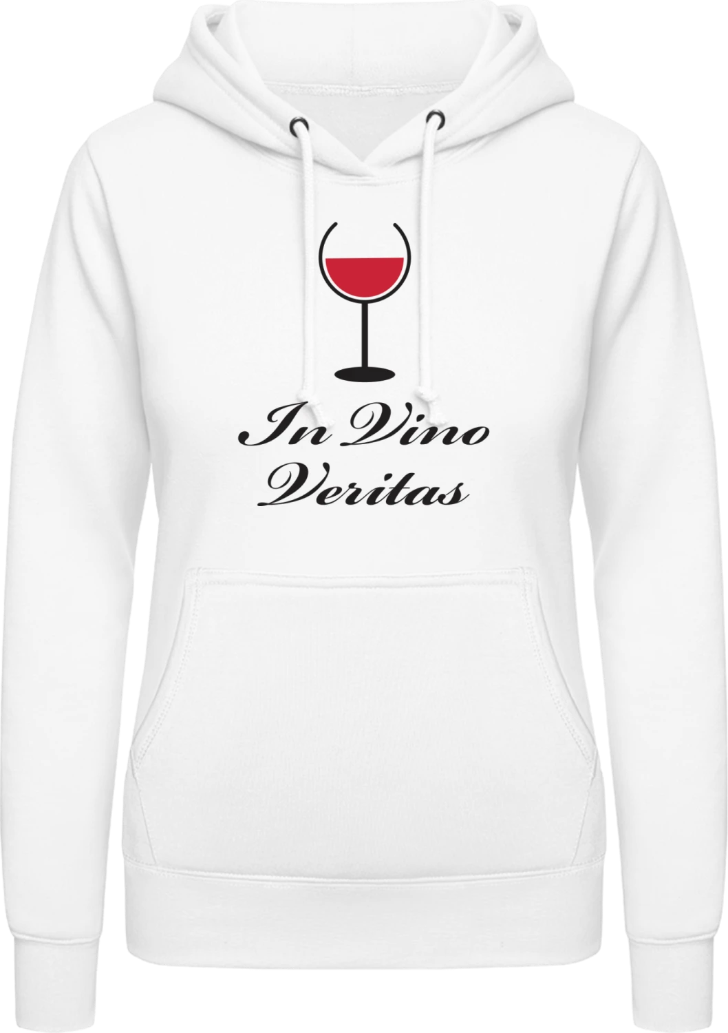 In Vino Veritas - Arctic white AWDis ladies hoodie - Front