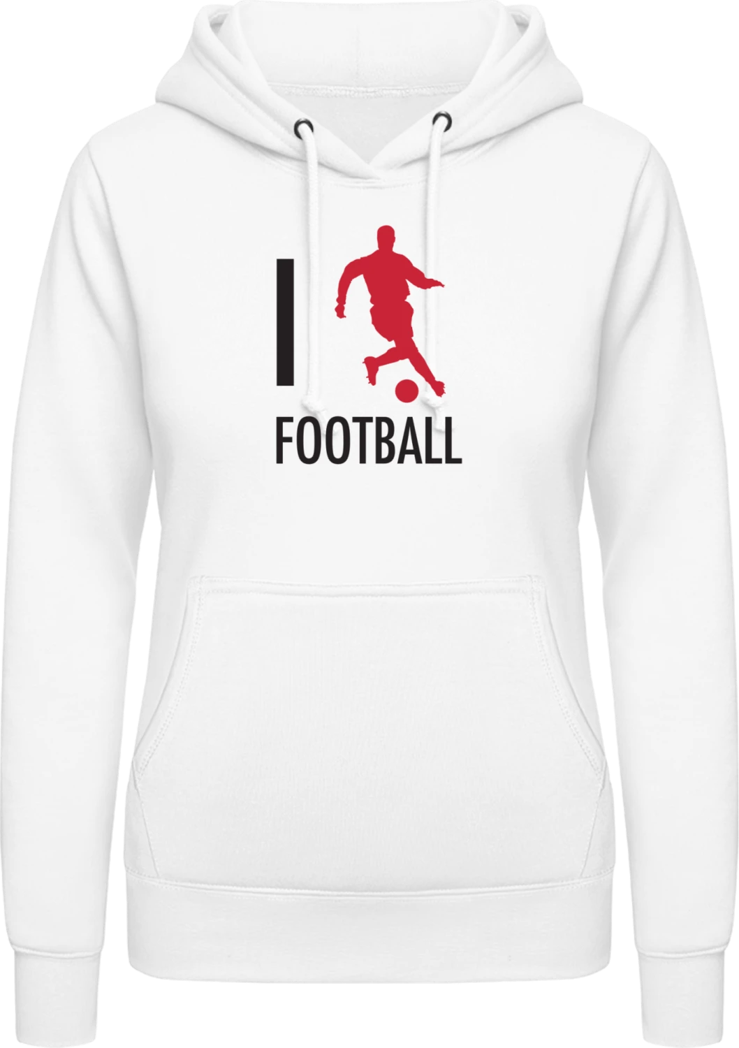 I Heart Football - Arctic white AWDis ladies hoodie - Front