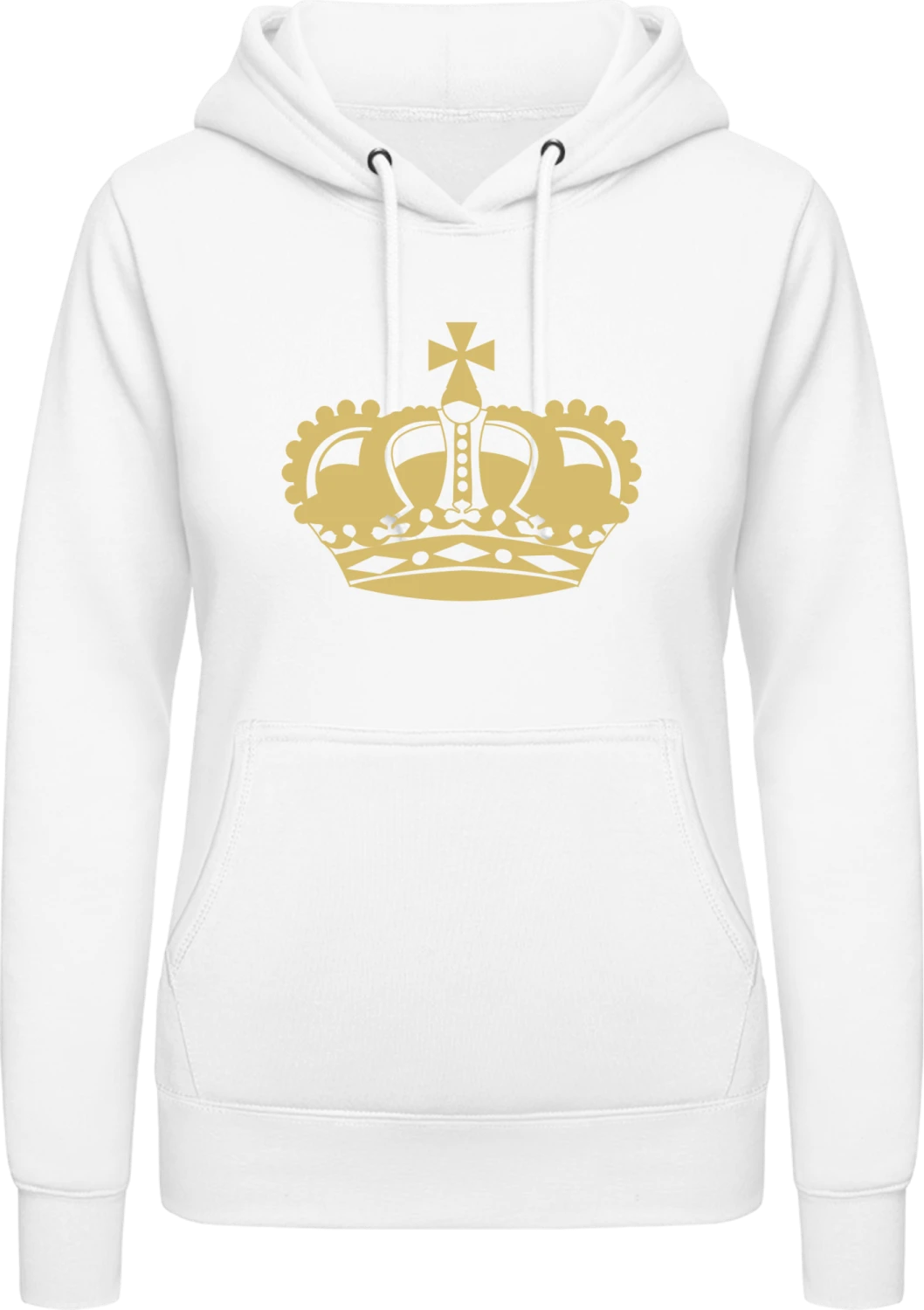 Crown - Arctic white AWDis ladies hoodie - Front