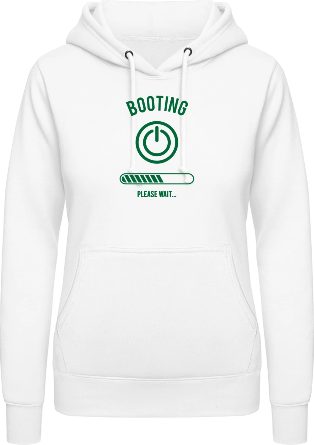 Booting Please Wait - Arctic white AWDis ladies hoodie - Front