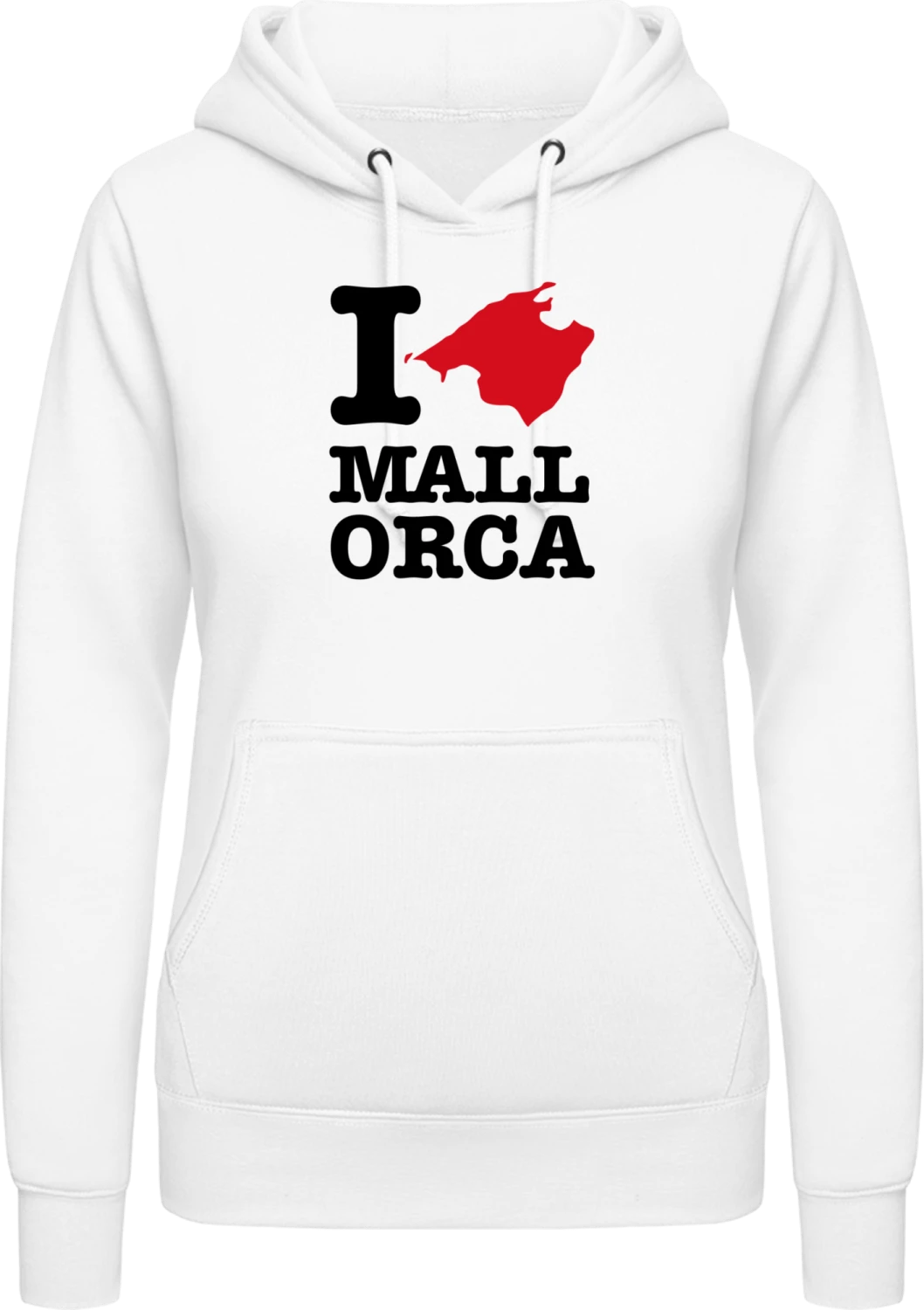 I Love Mallorca - Arctic white AWDis ladies hoodie - Front