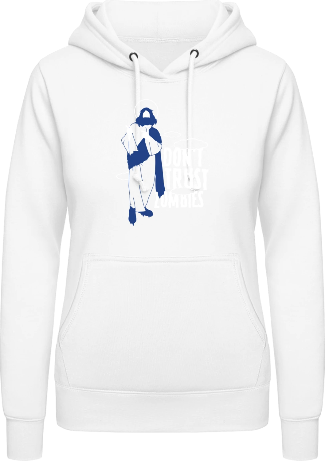 Dont Trust Zombies - Arctic white AWDis ladies hoodie - Front