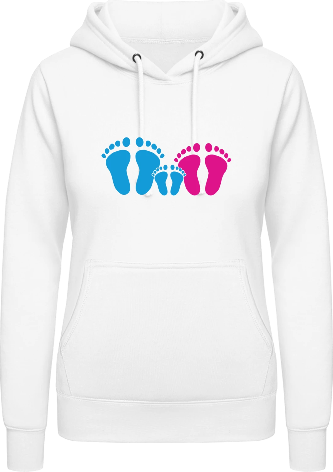 Family Feet Logo - Arctic white AWDis ladies hoodie - Front