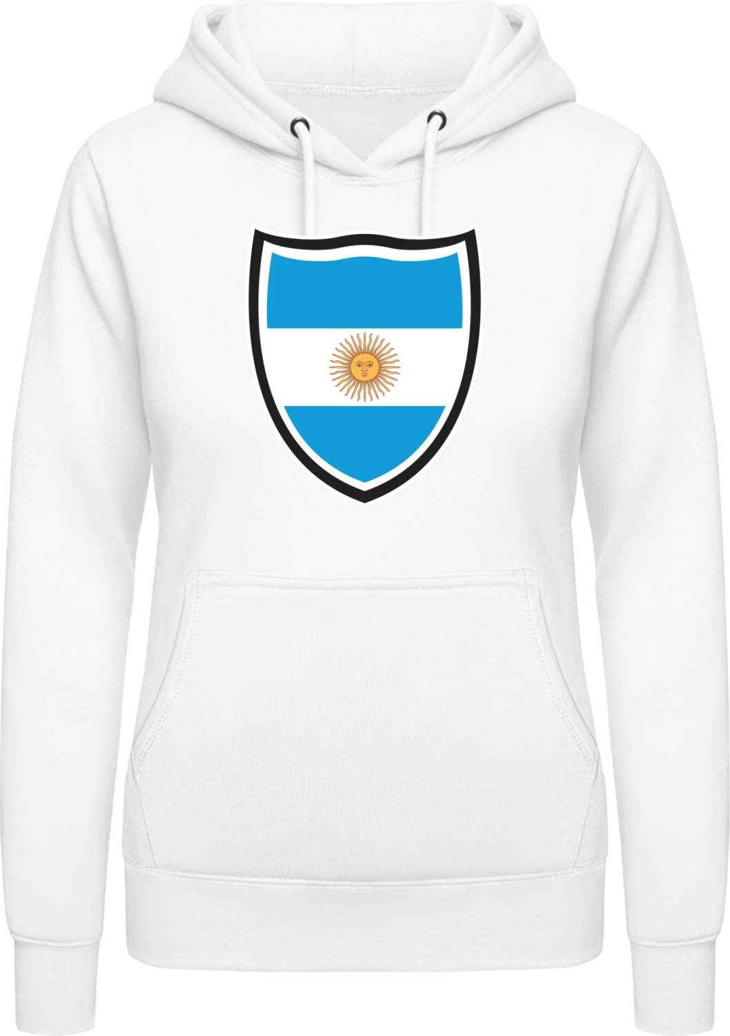 Argentina Flag Shield - Arctic white AWDis ladies hoodie - Front