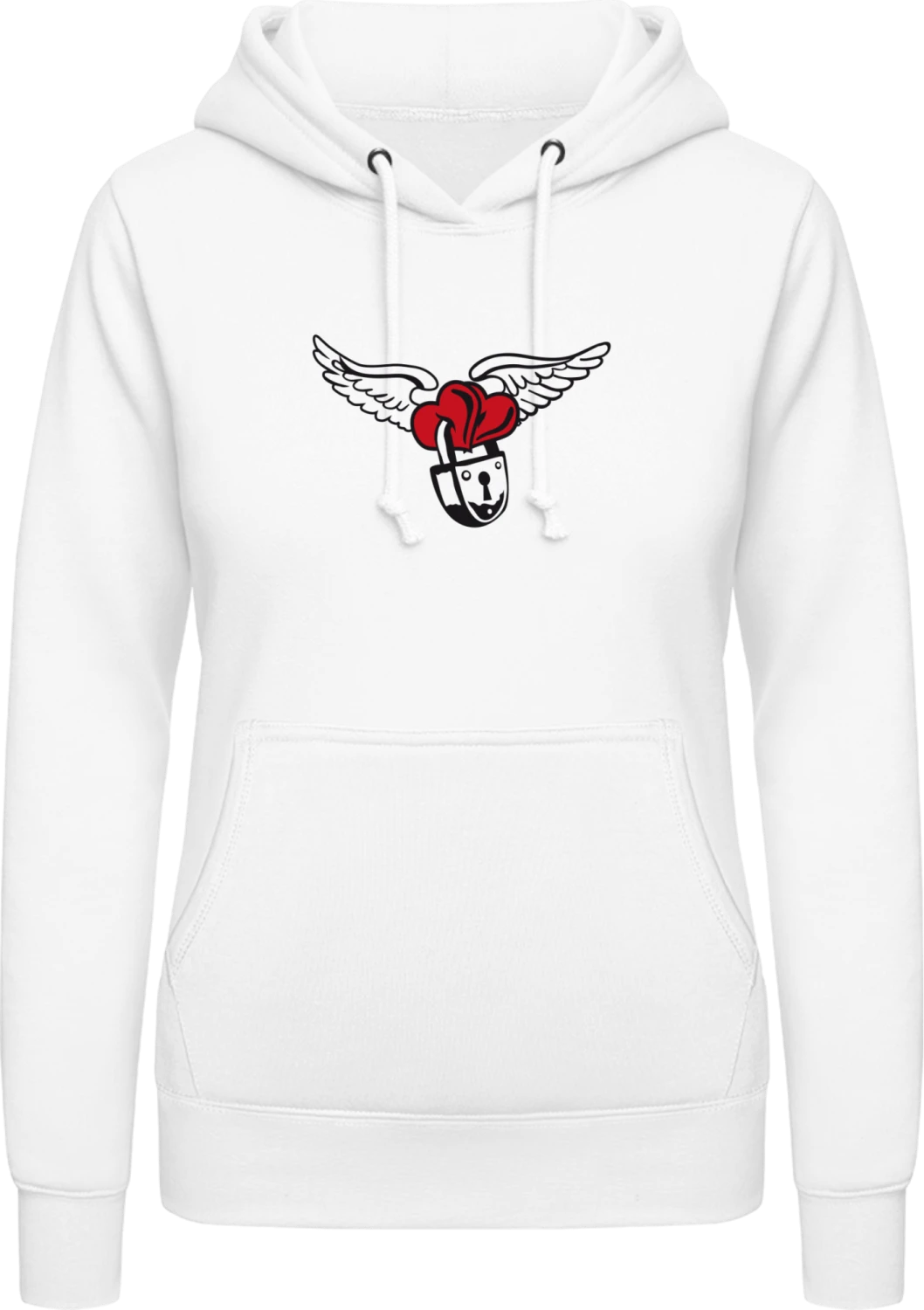 Love Wings - Arctic white AWDis ladies hoodie - Front